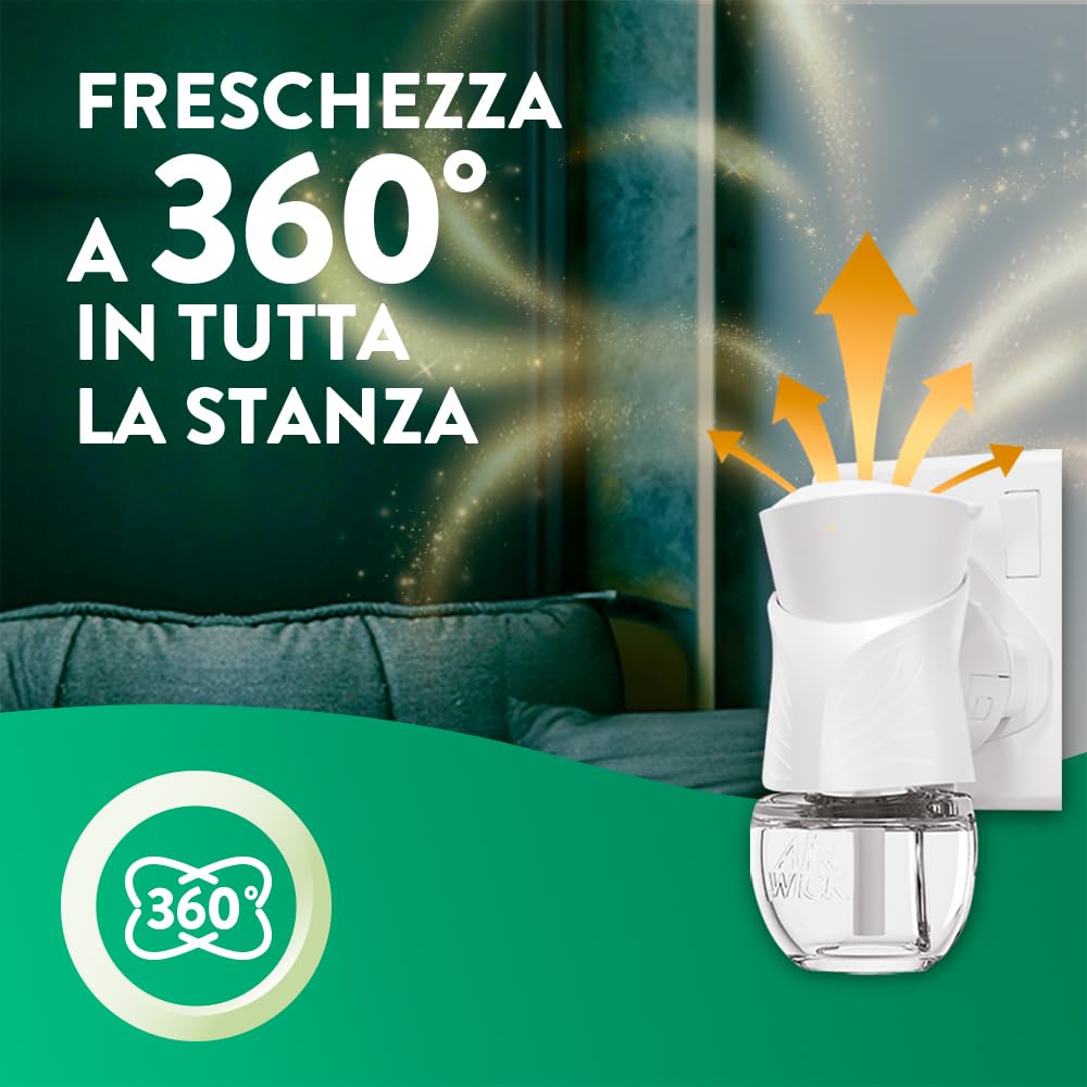 Airwick Ricariche per Diffusore Elettrico di Oli Essenziali, Confezione da 12 Ricariche di Profumatore per Ambienti Elettrico, 6 alla Fragranza di Vaniglia e Thè Biancoe, 6 Lavanda in Fiore