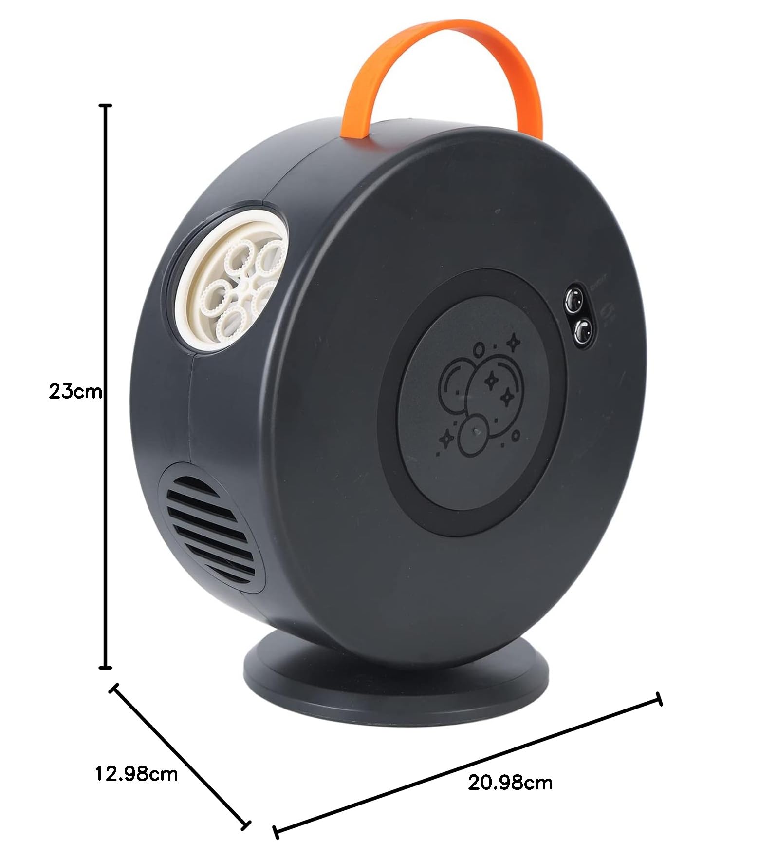 Generic Macchina a di Rotazione Automatica, Serbatoio dell'acqua Staccabile Completamente Chiuso e Sicuro, Ventilatore a Automatico per Compleanno e Festa (BLACK)