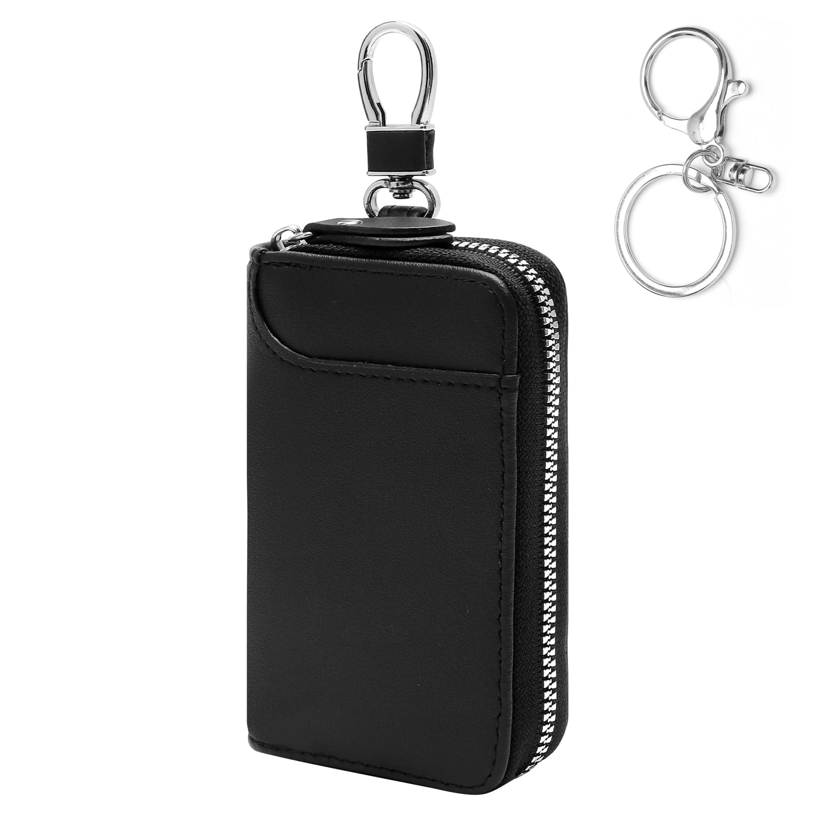 SEWACC 10pcs nappe in pelle portachiavi portachiavi pelle PU nappa con aragosta girevole portachiavi per borsa telefono chiave fai da te (nero