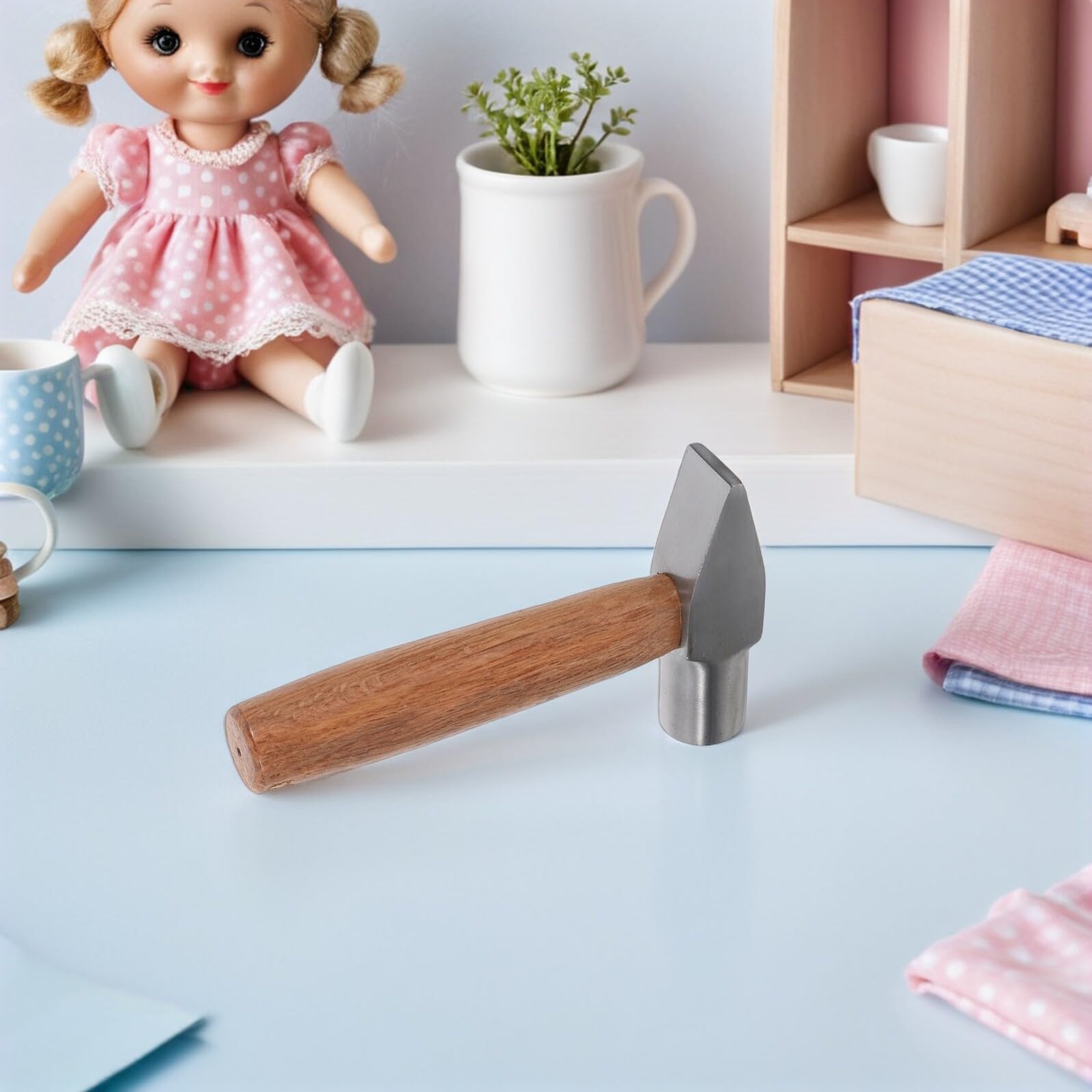 Martello Mini Duckbill per Gioielli e Falegnameria Manico Corto in Legno Martelletto Portatile per Riparazioni e Lavori di Precisione per Artigianato e Campeggio