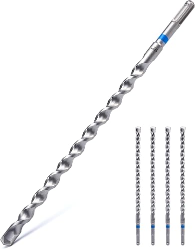 toolant SDS Plus Rotary Hammer Drill Bits Set for 1/2" x12inch 4pcs,Carbide Tipp