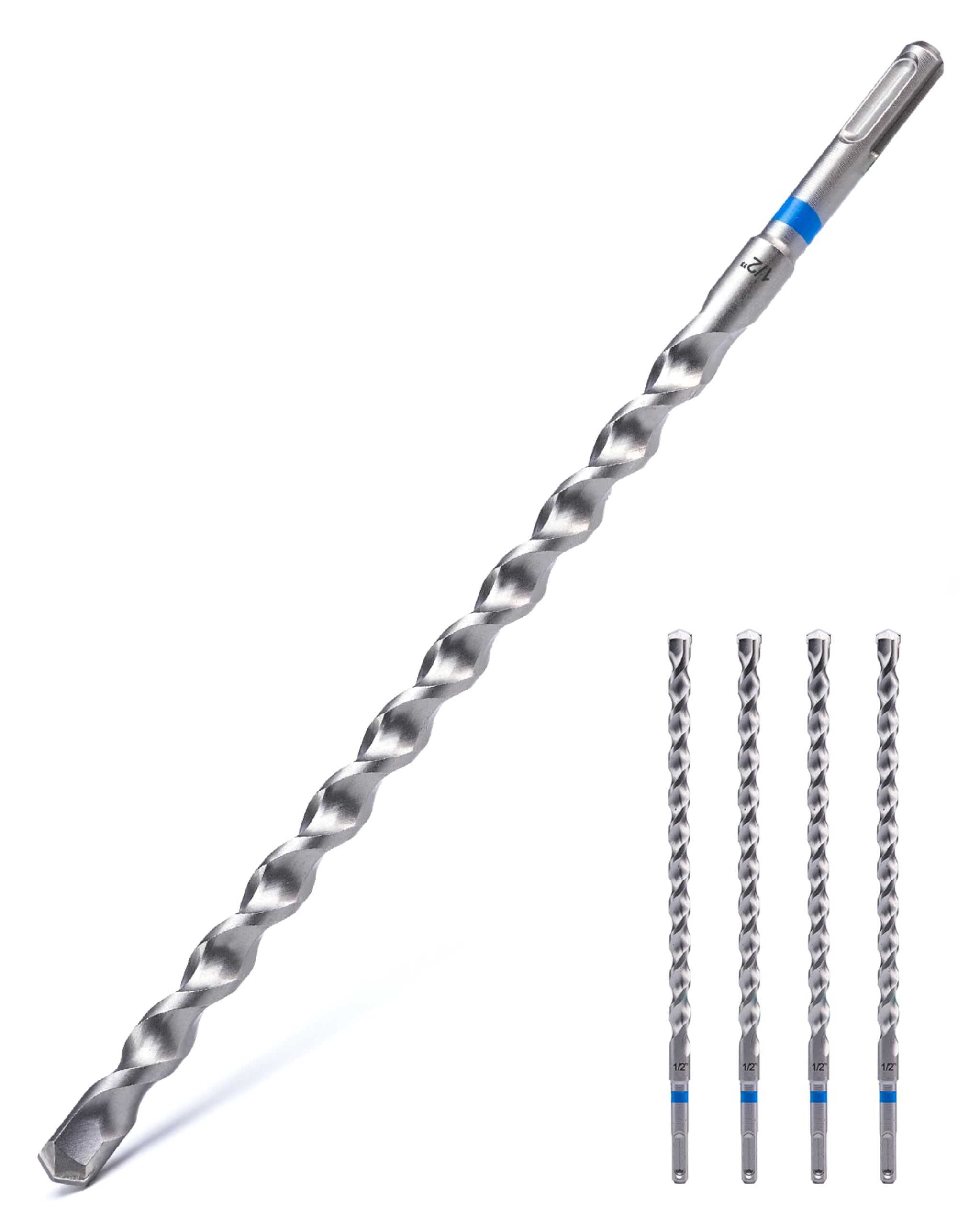 toolant SDS Plus - Set di punte per trapano a percussione rotante da 1,27 x 30,5 cm, 4 pezzi, con punta in carburo, 2 frese per calcestruzzo, muratura e mattoni