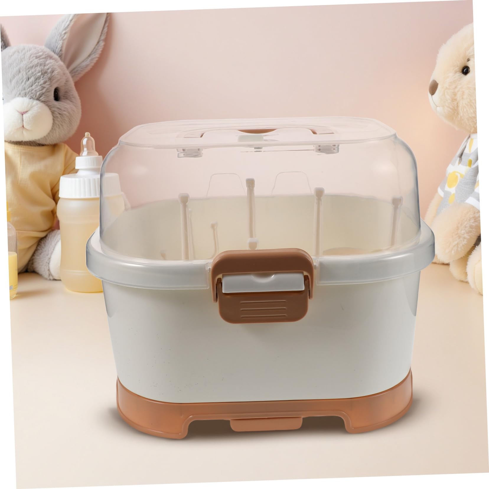 HANABASS Compatto con Organizer e Scolabiberon Portatile per Cucina e Contenitore Resistente per Essenziali Alimentazione Bebè
