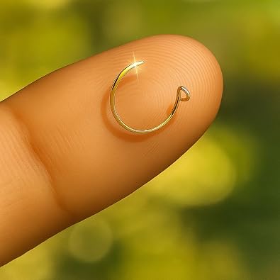 Lugasis FINE JEWELRY Fake Nose Rings, Gold, Silver, Fake Nose Hoops