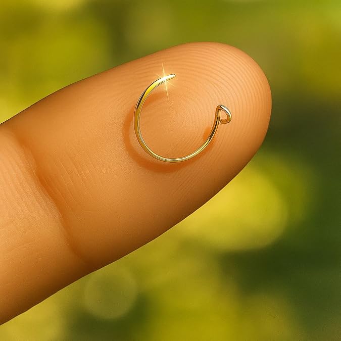 Lugasis FINE JEWELRY Fake Nose Rings, Gold, Silver, Fake Nose Hoops