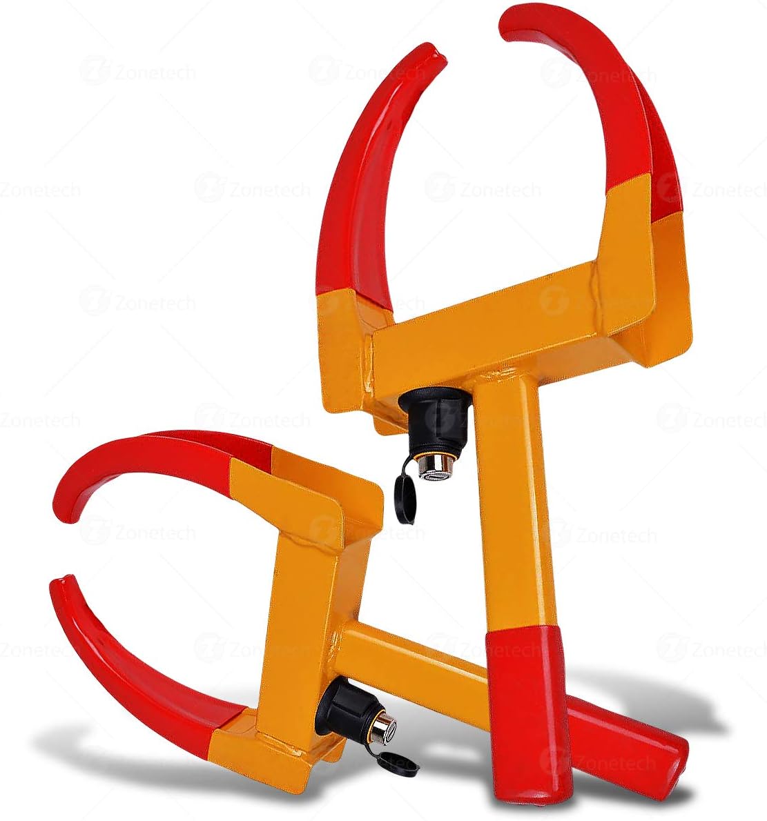 Wheel Lock Security Tire Clamp - Zone Tech Premium Quality Heavy Duty Anti- Theft Protective Vehicle Wheel Clamp (2 Pack) Red,Yellow