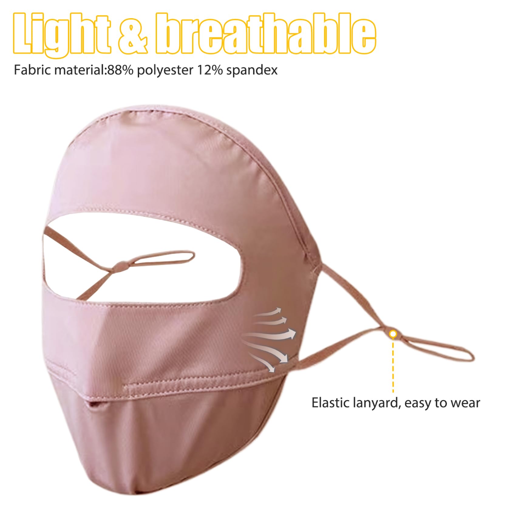 Sun Protection Mask UV Face Masks UPF 50+ Face Cover Breathable