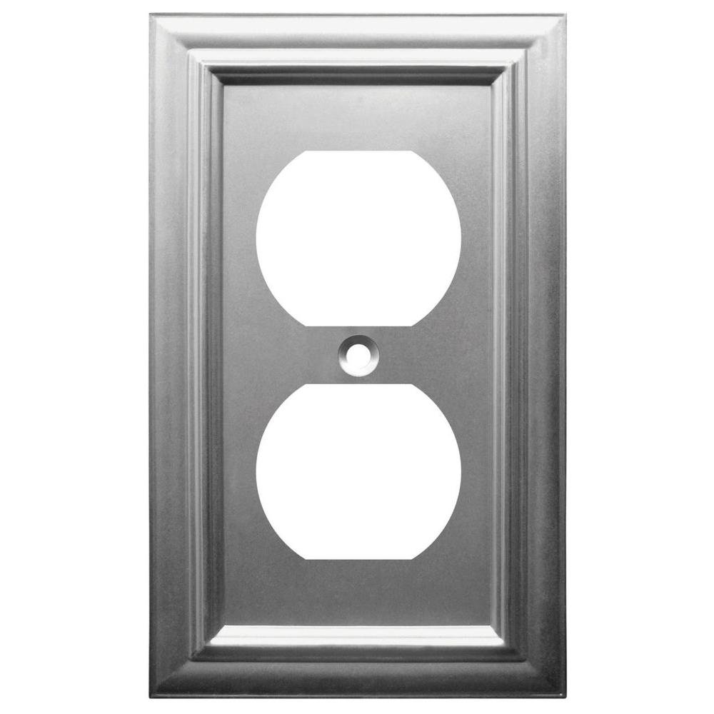 Amerelle 94DN Continental Wallplate, 1 Duplex, Satin Nickel