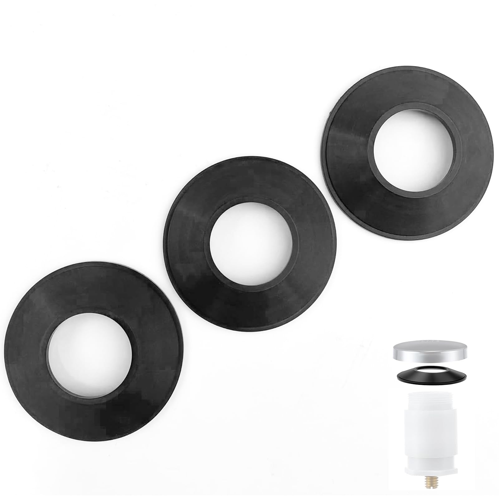 Bathtub Drain Gasket for Pop-up Tub Drain Stopper - 3 Pcs