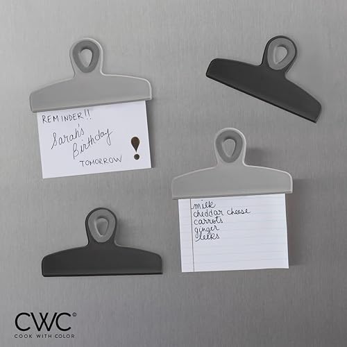 Miniatura 244 de COOK WITH COLOR Clips para bolsas – Clip de chip resistente y clips magnéticos para refrigerador para almacenamiento de alimentos con agarre Gris