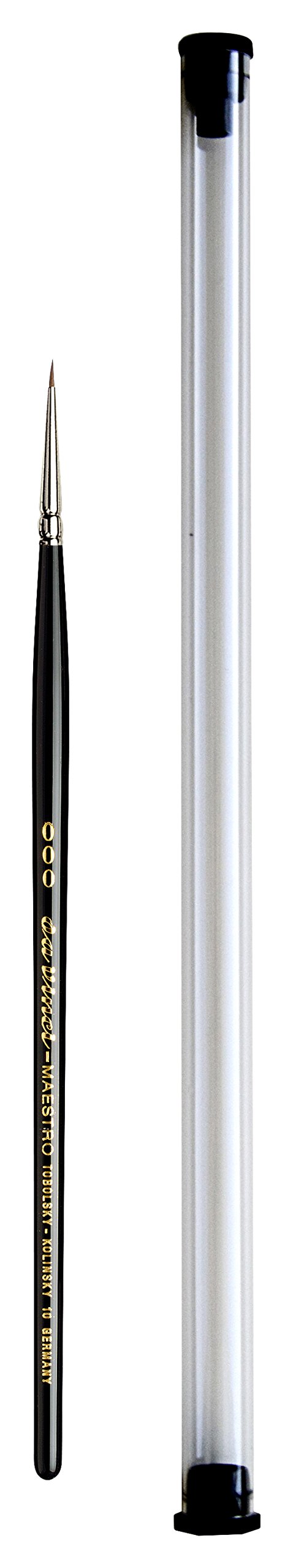 da Vinci Watercolor Series 10 Maestro Paint Brush, Round Kolinsky Red Sable with Transparent Storage Tube, Size 3/0 (19-3/0)