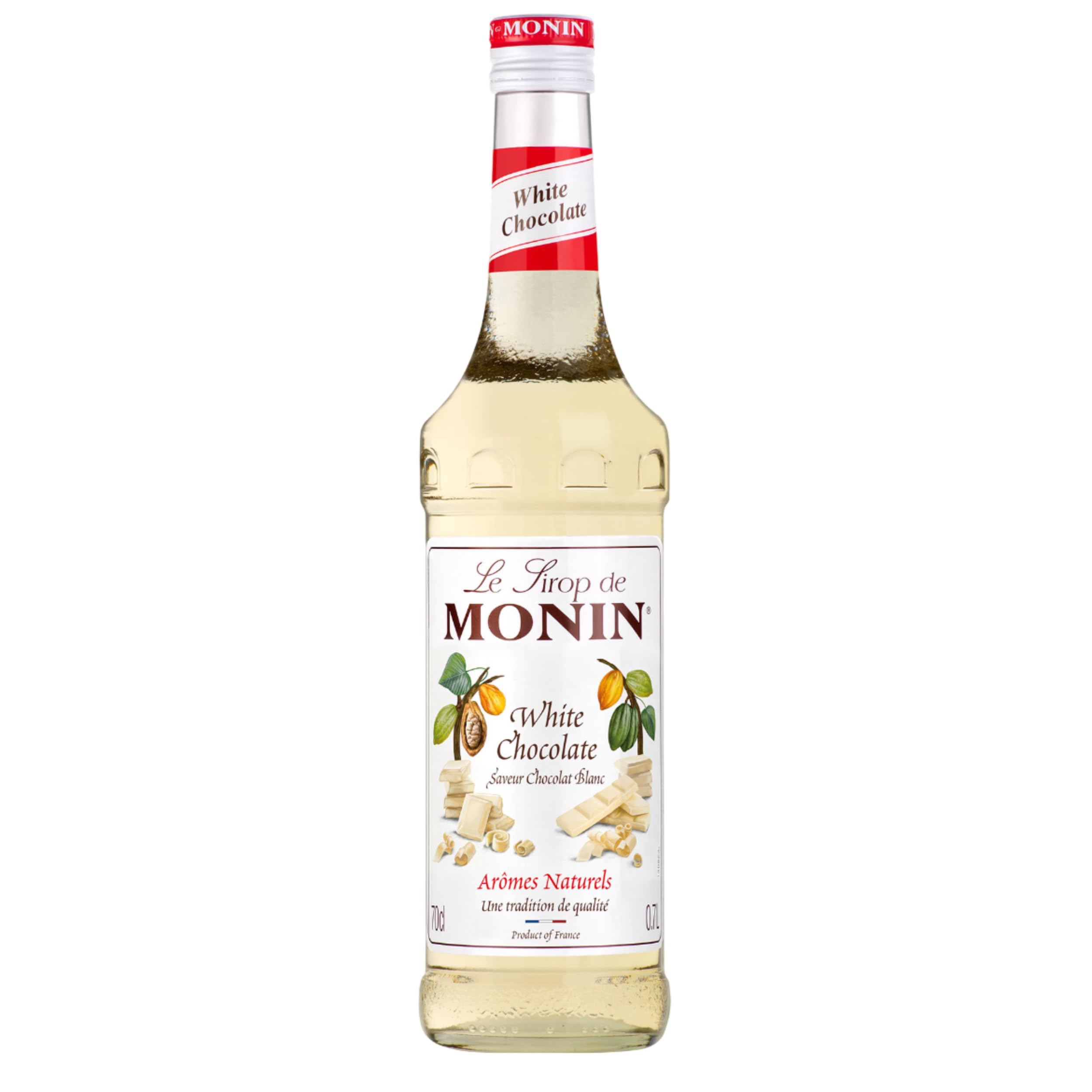 Le Sirop de Monin White Chocolate - Chocolat Blanc - Cioccolato Bianco | Sciroppo al Cioccolato Bianco con Aromi Naturali | Confezione da 6 Bottiglie da 70cl