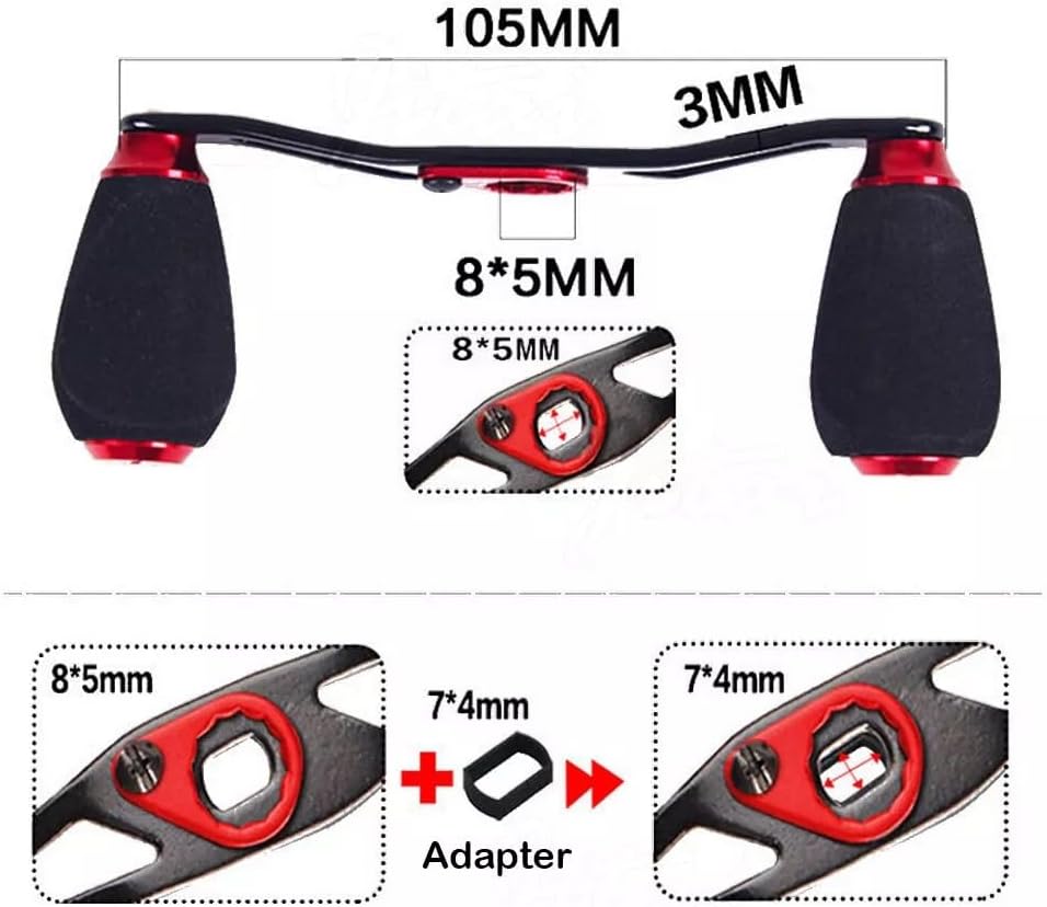 Fishing Reel Aluminum Power Handle EVA Knob Compatible with Daiwa Abu Garcia Lew's