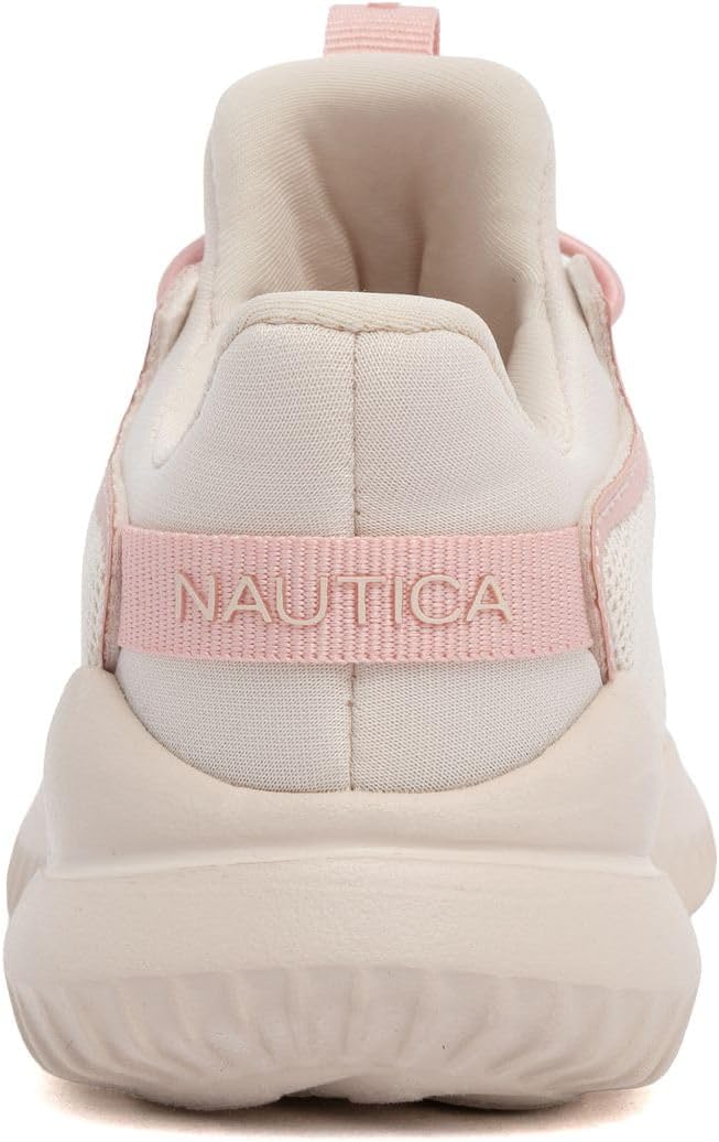 Nautica Girls Toddler Knit Slip-On Sneakers with Max Comfort Sole, Bungee Closure, Tennis Running Shoes for School and Play (Toddler/Little Kid)