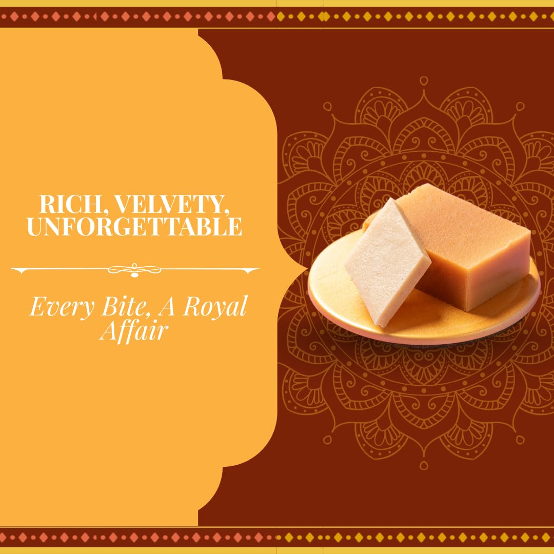 Lal Sweets Royal Delight 400g with Rakhi | Includes Kaju Katli & Mysore Pak 200g Each | Raksha Bandhan Sweet Assortment Pack | Traditional Mithai 2