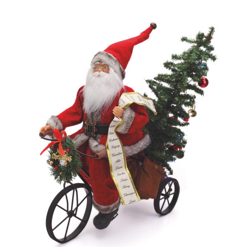 Statuina Babbo Natale in bici con Albero luminoso funzionate Idea Regalo Natale Addobbi Natalizi Ornamenti Casa Ufficio Soggiorno Albero Presepe Christmas 2022 Buone Feste Festivià Ghirlande Luci