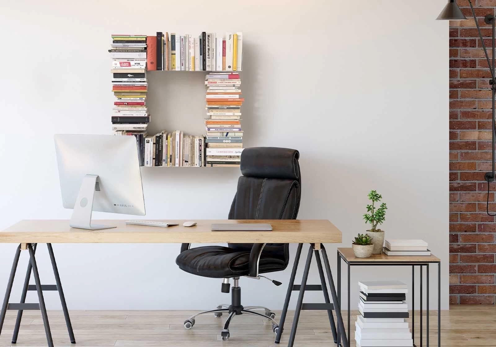 TEEbooks Libreria di Design CARRÉE Bianca | Libreria da Parete Moderna Design Minimalista Made in Italy
