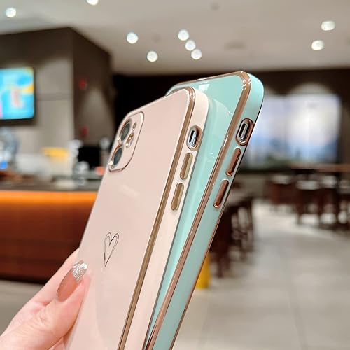 Miniatura 6 de YKCZL Funda compatible con iPhone 11, bonita funda de lujo con borde chapado en parachoques con cubierta completa de protección de lente de cámara