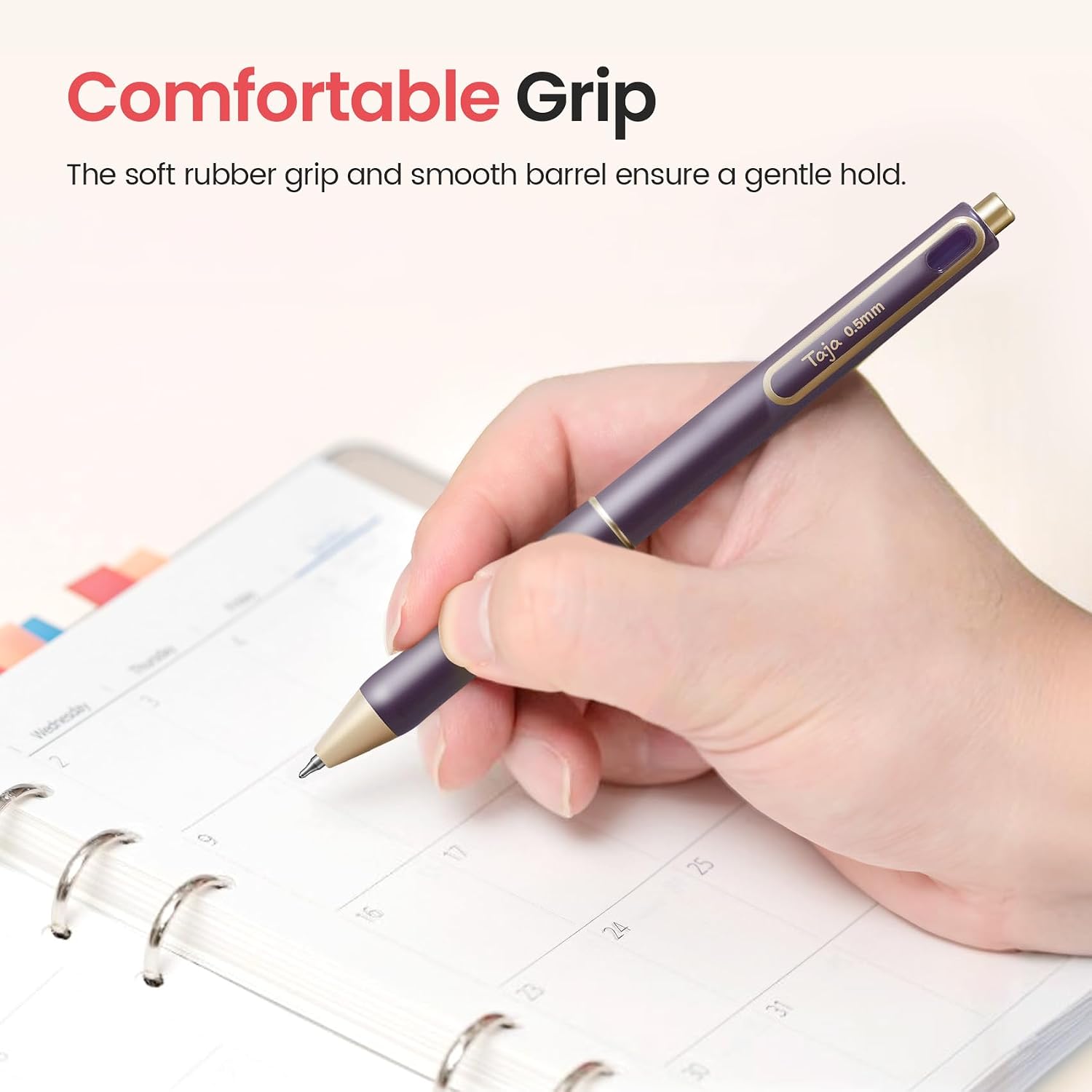 Taja Gel Pens, 6 Pcs Quick Dry Black Ink Pens, 0.5mm Fine Point, Vintage image 5