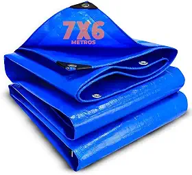 Lona Azul Impermeável Piscina, Toldos, Caminhão 75G 7x6