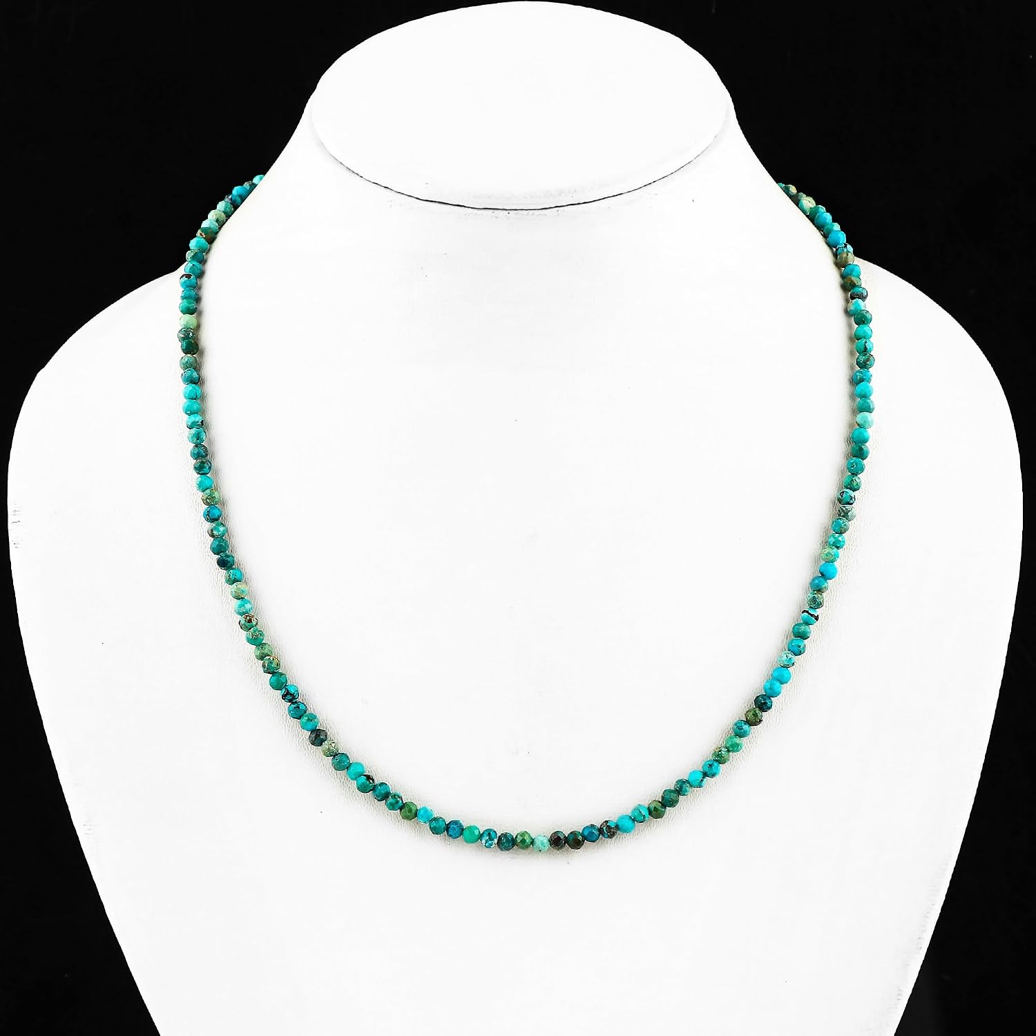 Natural Beads Necklace Adjustable Choker Crystal Handmade Jewelry, 3 To 3.5 mm Beads, Hypoallergenic 18 Inch Gold Plated Gemstone Necklaces For Women
