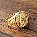 PMTIER Men's Engraving Stainless Steel Fraternity Freemason Masonic Rings Gold Plated Size 8