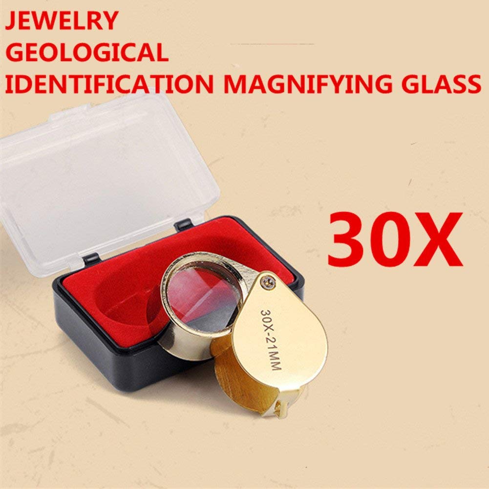 Lente di ingrandimento Pieghevole Lente di ingrandimento Ottica HD 30X Lente di Vetro Girevole Lente di ingrandimento Portatile Invia Regalo per Anziani Lente d