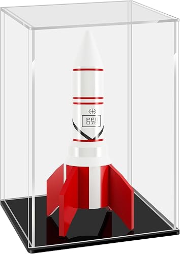 LANSCOERY - Caja de exhibición de acrílico transparente para armar mostradores, organizadores de cubos, soportes a prueba de polvo, caja de