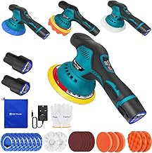 Buffer Polisher Cordless Car Polisher Buffer Machine Car Buffers And Polishers Kit Cordless Polisher with 2 ×2.0Ah Batteries, 8 Variable Speed, Electric Polisher Kit for Car Detailing/Polishing/Waxing