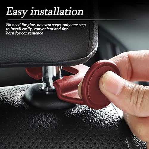 Miniatura 4 de AUCELI Gancho para respaldo de asiento de automóvil paquete de 4 ganchos ocultos para reposacabezas de automóvil organizador de almacenamiento