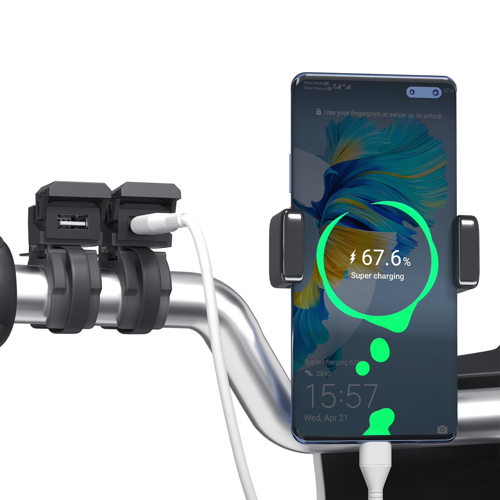 SZYDD Waterproof Motorcycle USB Charges with Double Quick Charges High Speed Motorcycle Charging Station with Double USB Ports Charge