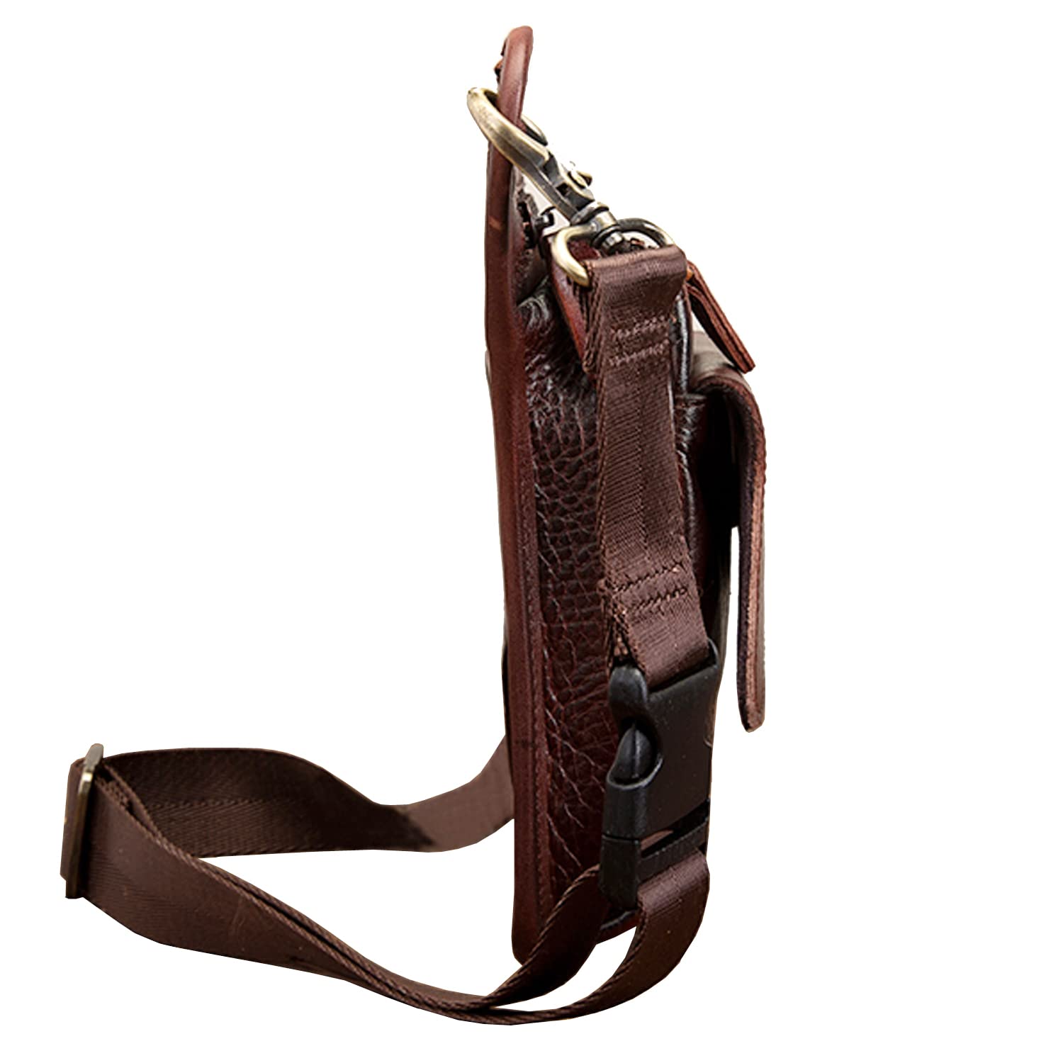 Riñonera de cuero para senderismo para mujeres y hombres, motocicleta, bicicleta, viajes al aire libre, deportes, táctica, equitación, camping, riñonera, bolsa de hombro pequeña, #05Borgoña, S, Bolsa