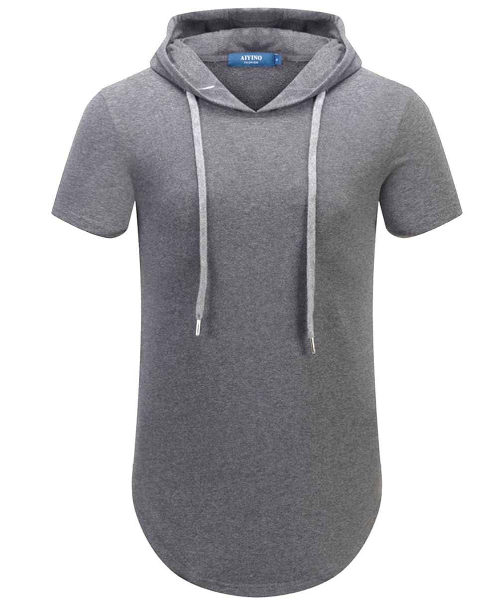 Aiyino Men's S-5X Short Sleeve Fashion Athletic Hoodies Sport Sweatshirt Hip Hop Pullover