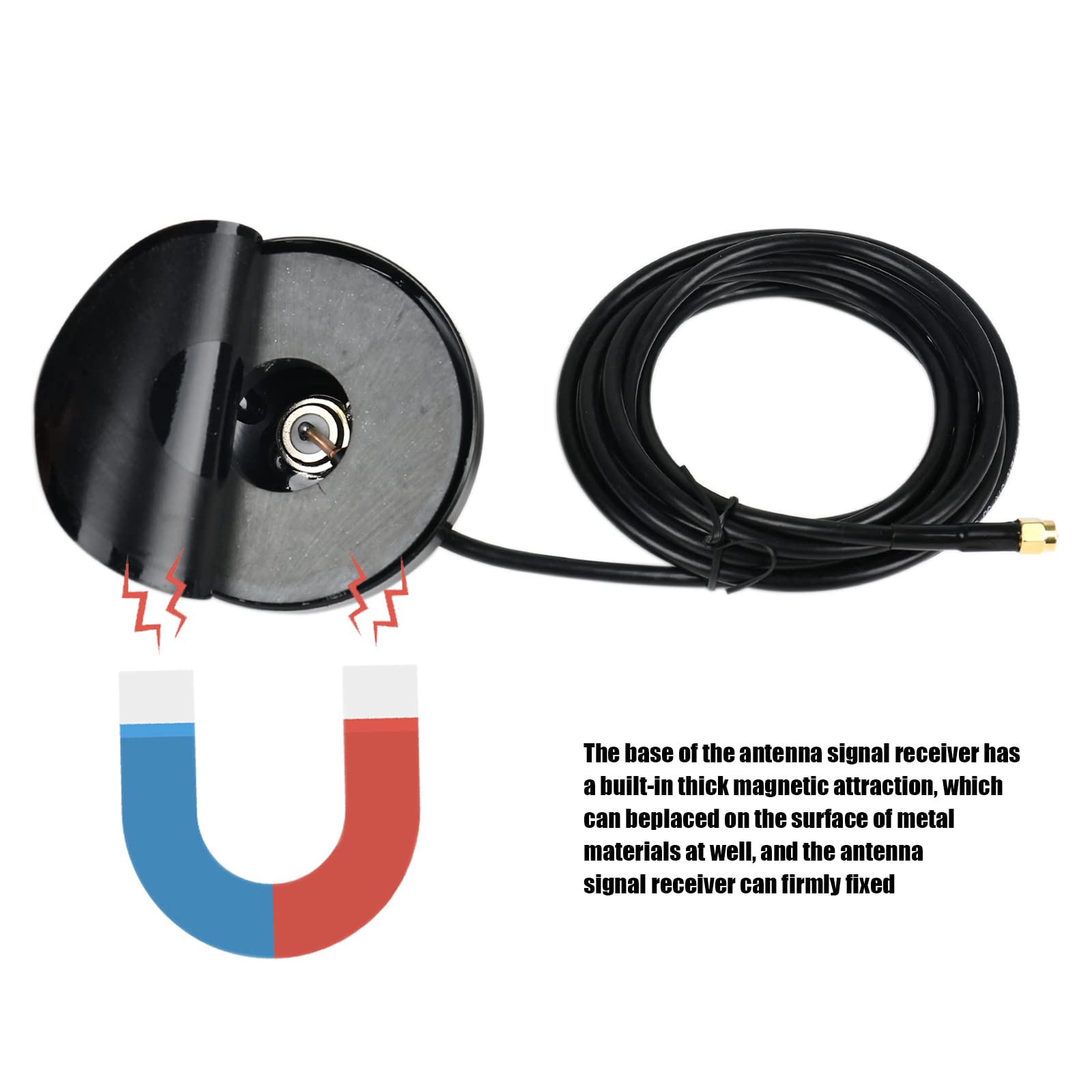 LoRa antena 868 MHz, 3 dBi z włókna szklanego, 30 cm, z podstawą magnetyczną, 3 m, kabel przedłużający, czarna antena Lorawan, wodoszczelna antena górnicza, do RAK Nebra Bobcat HNT, hel,