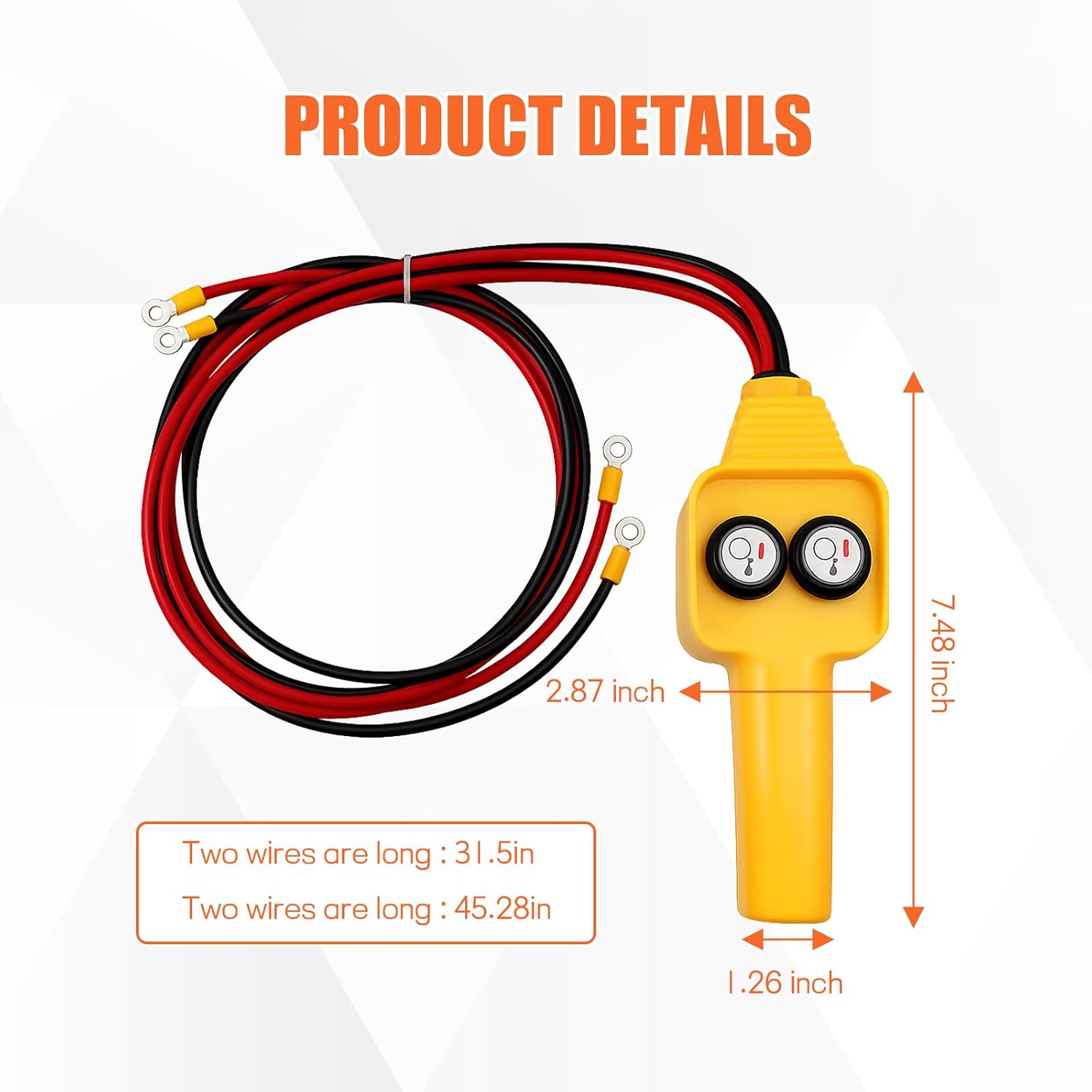 Winch Controller, 12V Push Button Electric Winch Switch Assembly Replacement, Handheld Wired Winches Remote Control for Pulling 1500lbs to 5000lbs, Universal Car Accessories
