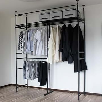 Amazon.co.jp: 伸縮クローゼットハンガーラック