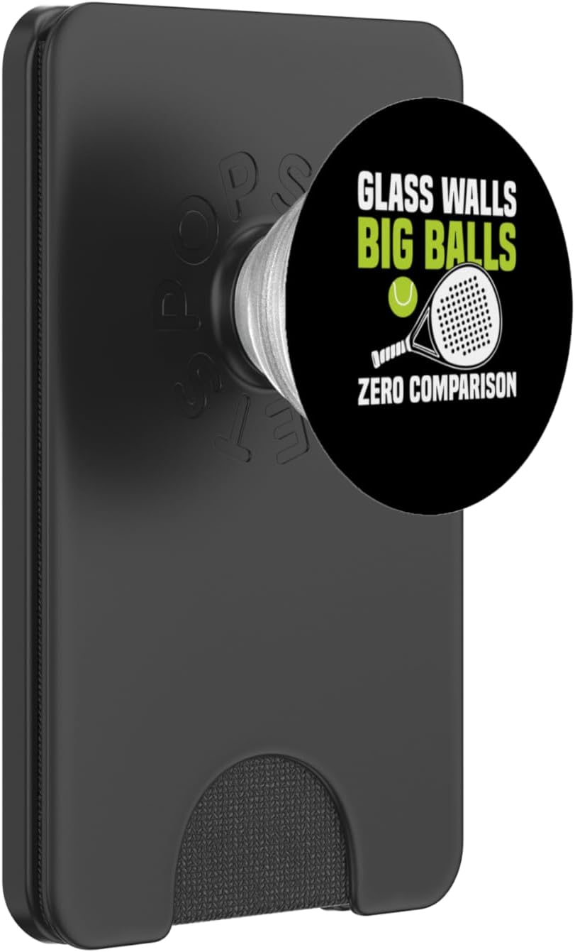 Paredes de vidrio grandes bolas de pádel de raqueta de pádel PopSockets PopWallet para MagSafe