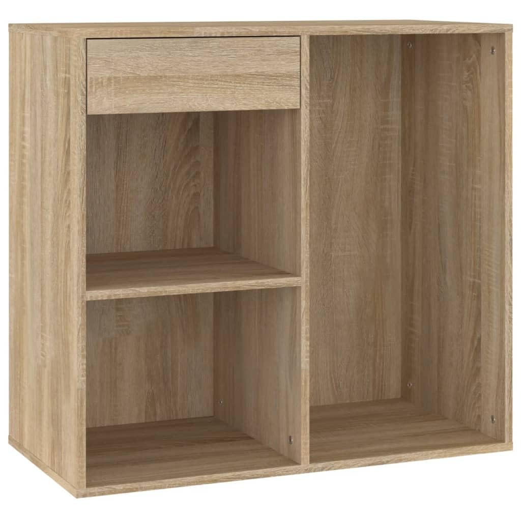 Générique Kosmetikschrank, Sonoma-Eiche, 80 x 40 x 75 cm, aus Holz, Aufbewahrungsmöbel mit Schublade und Fächern für Make-up und Zubehör