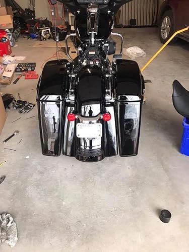 Stretched Rear Fender Extension Vivid Black No Cutout Filler Kit 4.5 Inch Extended Extender Flare Fit For Harley Touring, Road King, Street Glide Special, 2014 15 16 17 18 19 20 21 22 2023 #TOP2