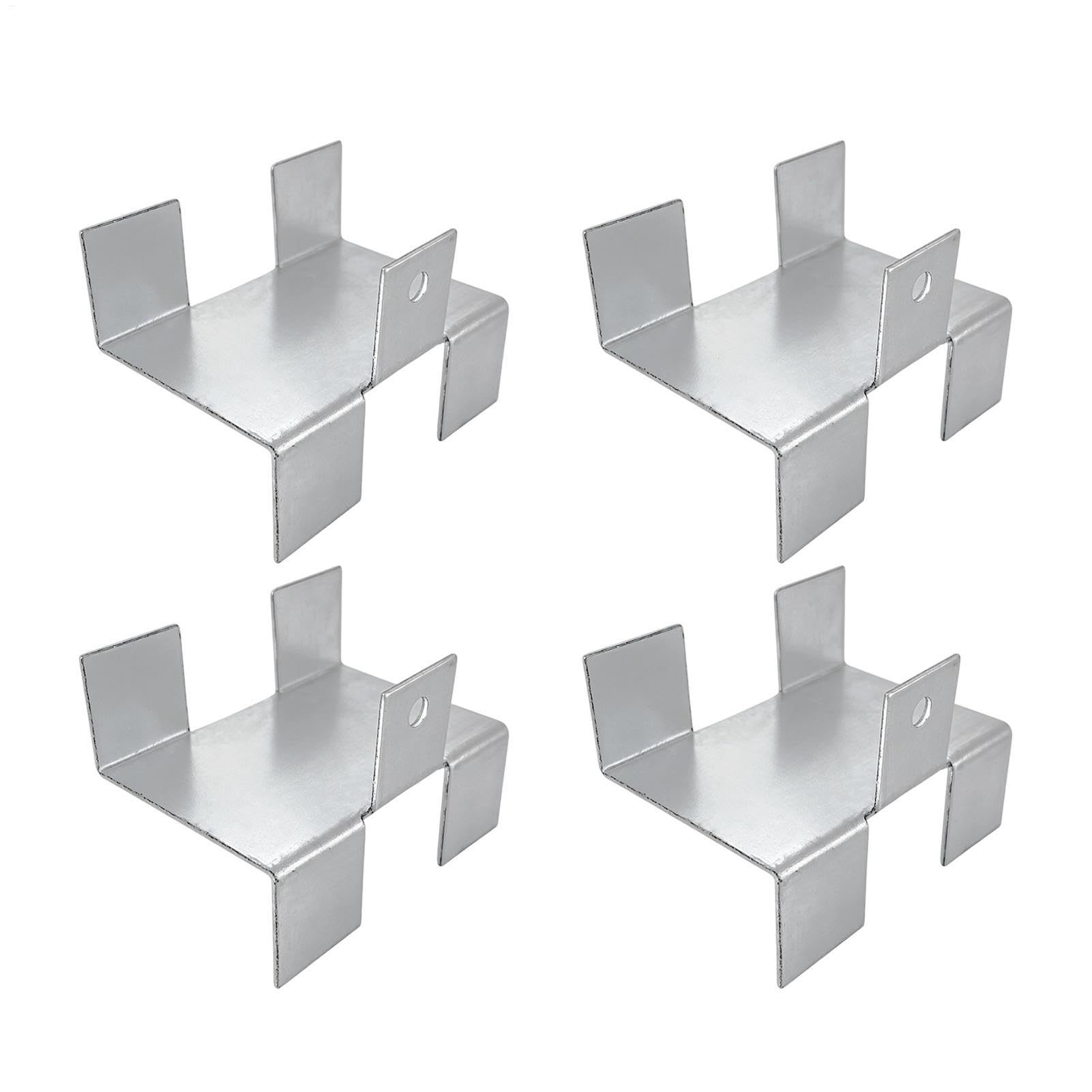 4 supports de clôture en métal anti-clapet sans perçage pour poteau béton et bois
