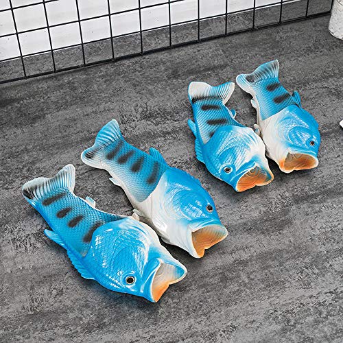 Ryby Kapcie Letnie Plaża Kobiety Buty Mężczyźni Miękkie Kreatywne Prysznic Antypoślizgowe Unisex Zabawne Zwierzęce Sandały Casual Flop Basen Domowe Buty Dla Dzieci Czarny 46/47 EU