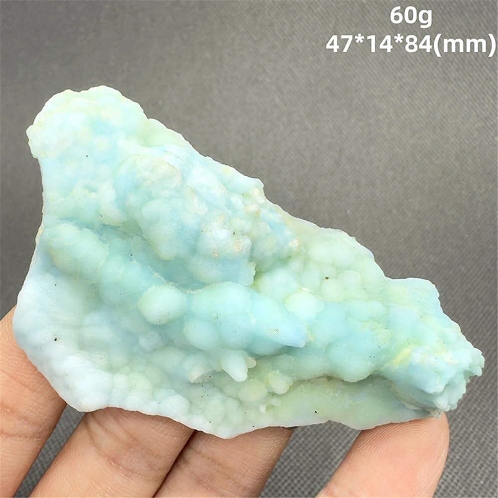 Crystal Stone Natural Blue Minerals Specimen Quartz Crystals Crystal Stone Holder Necklace(60g 47 * 14 * 84mm)