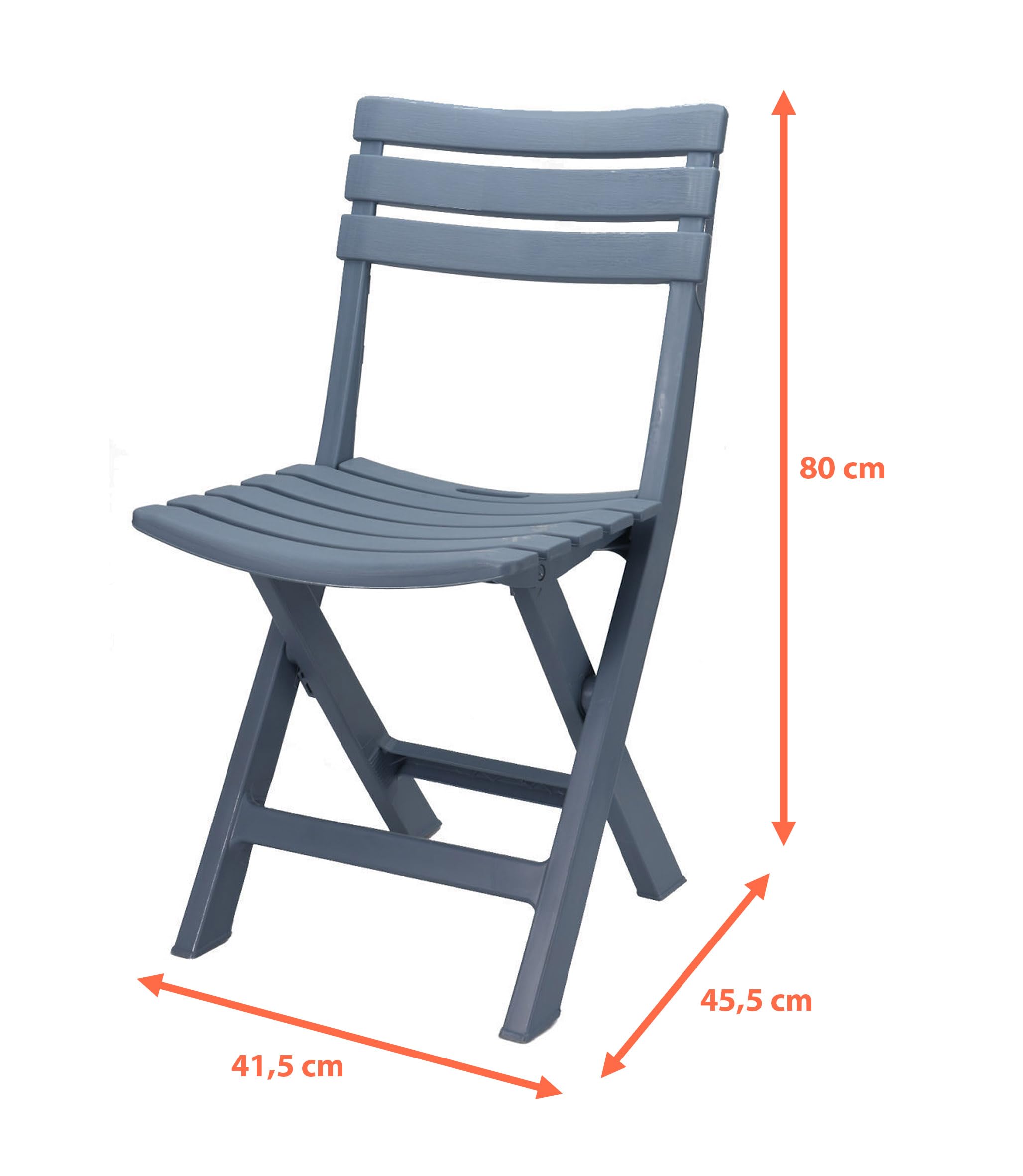 Spetebo Kunststoff Klappstuhl 80 x 45 cm - hellblau - Garten und Balkon Bistrostuhl klappbar - Gartenstuhl Campingstuhl Outdoor Faltstuhl für Garten Balkon Terrasse
