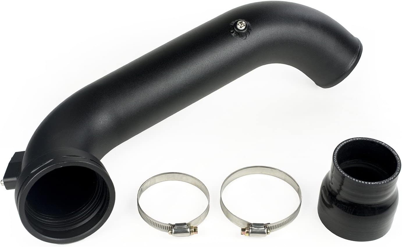 MAPerformance Aluminum Charge Pipe Kit, Heavy Duty 3" Inch Throttle Body Piping with Coupler and 2x Locking Clip Junction Clamps Compatible with Multiple BMW N55 135i 335i DCT xDrive 2011-2012