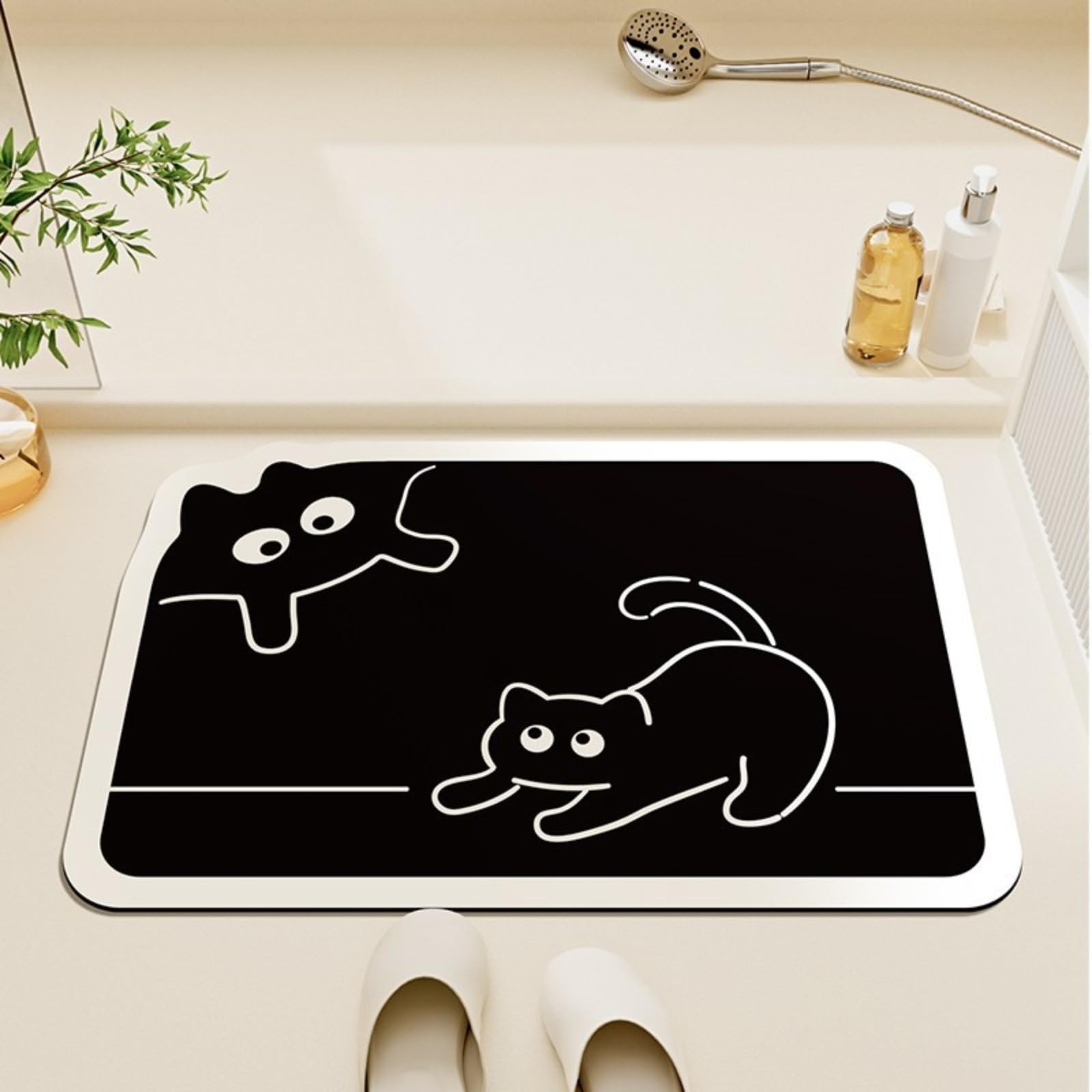 Tapis de bain ultra-absorbant pour éviter les glissades sur carrelage