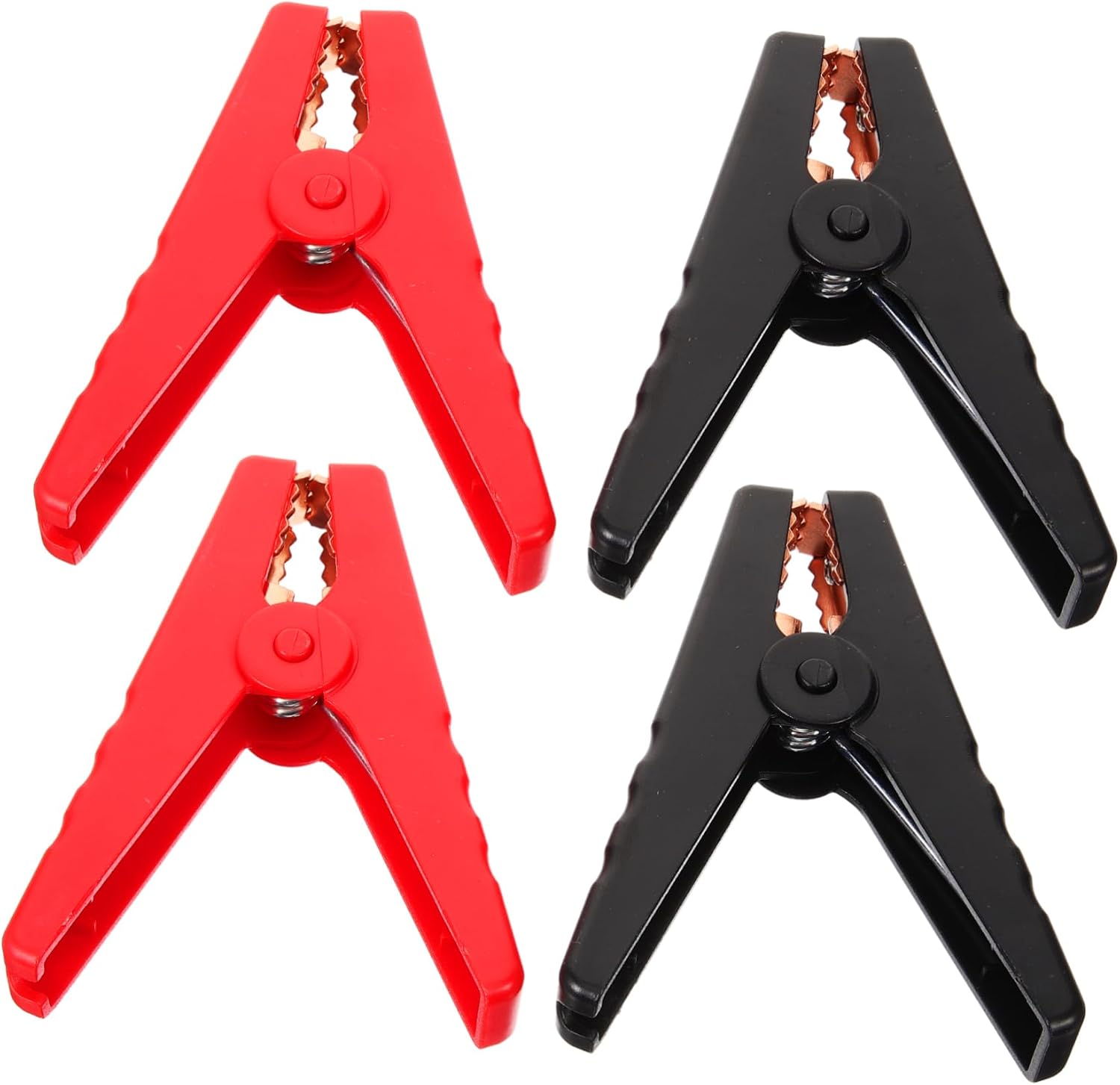 OUNONA 4pcs Car Battery Charger Clamps Alligator Clip Jumper Cable Ends Quick Connect Jumper Cables for Vehicle