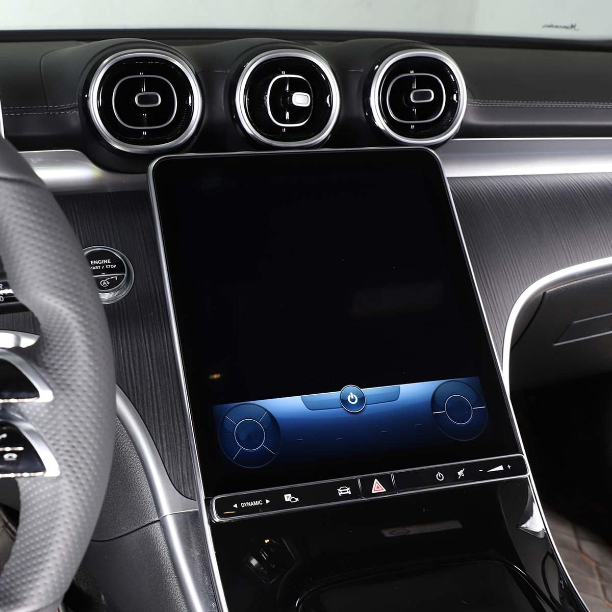 TINKI Car Dashboard Tempered Film Compatible for Mercedes-Benz W206 C-Class C200 C300 2022 2023 Navigation Screen Tempered Film Interior Accessories (Toughened Glass, For Navigation Screen)