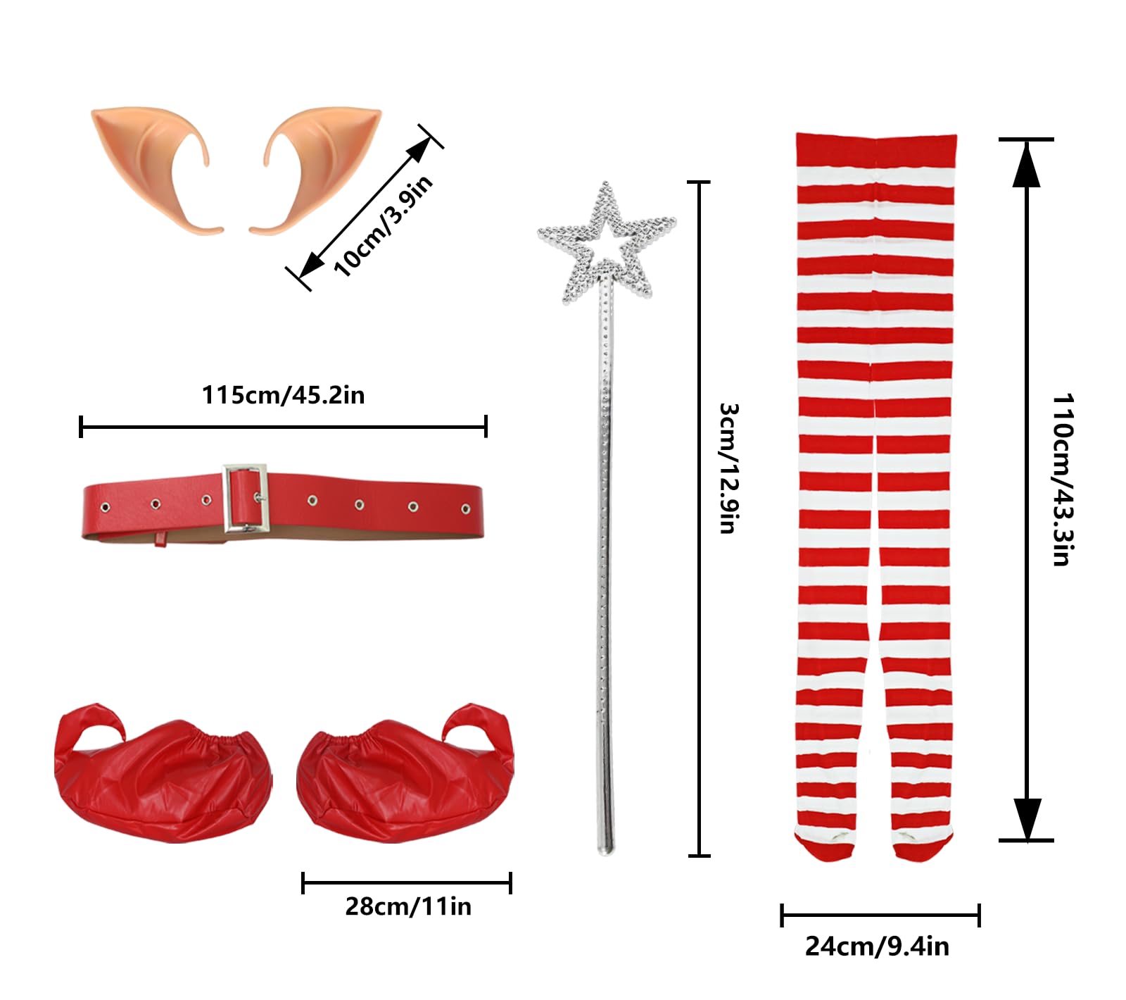 Costume d'elfe 6 pièces pour adulte, costume d'elfe rose de Noël pour femme, costume de Noël de costumade pour cadeau