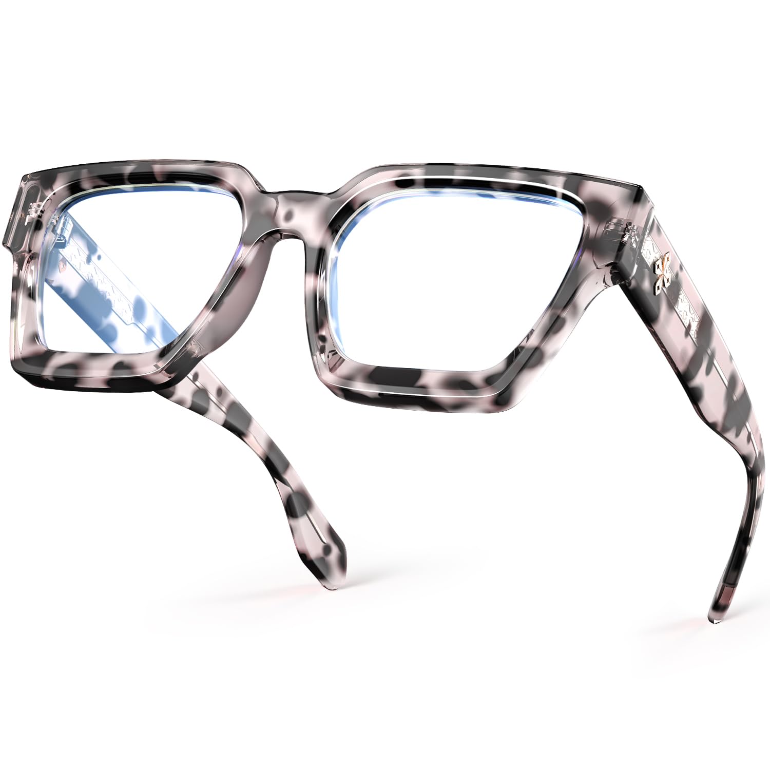 VISOONE Blue Light Blocking Glasses with TR90 Rectangle Frame and Chic Preppy Look for Women Men RIVER