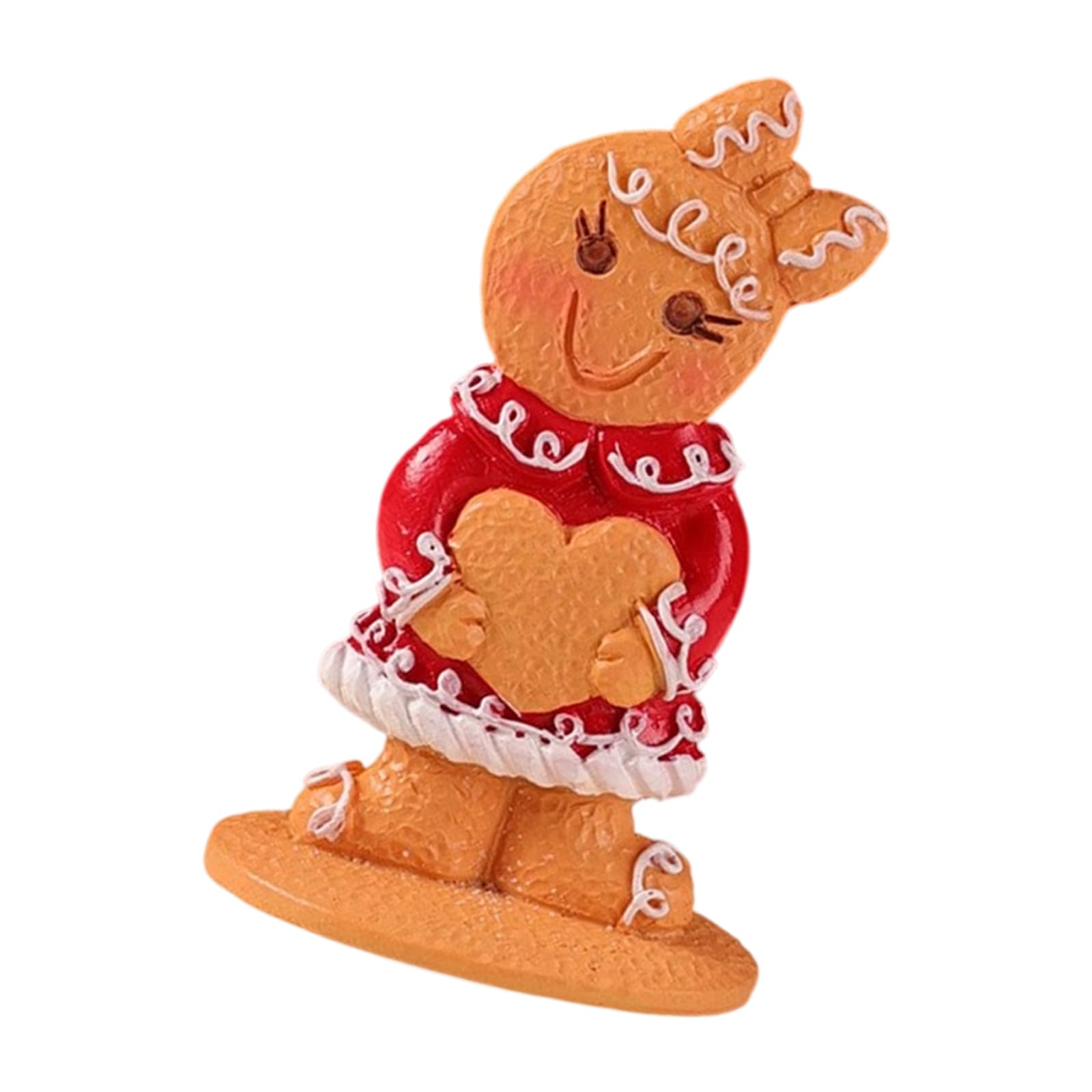Tsophreniq Gingerman Resin Ornament Christmas Desk Decoration for Living Room Bedroom Party Centerpieces Resin Decoration